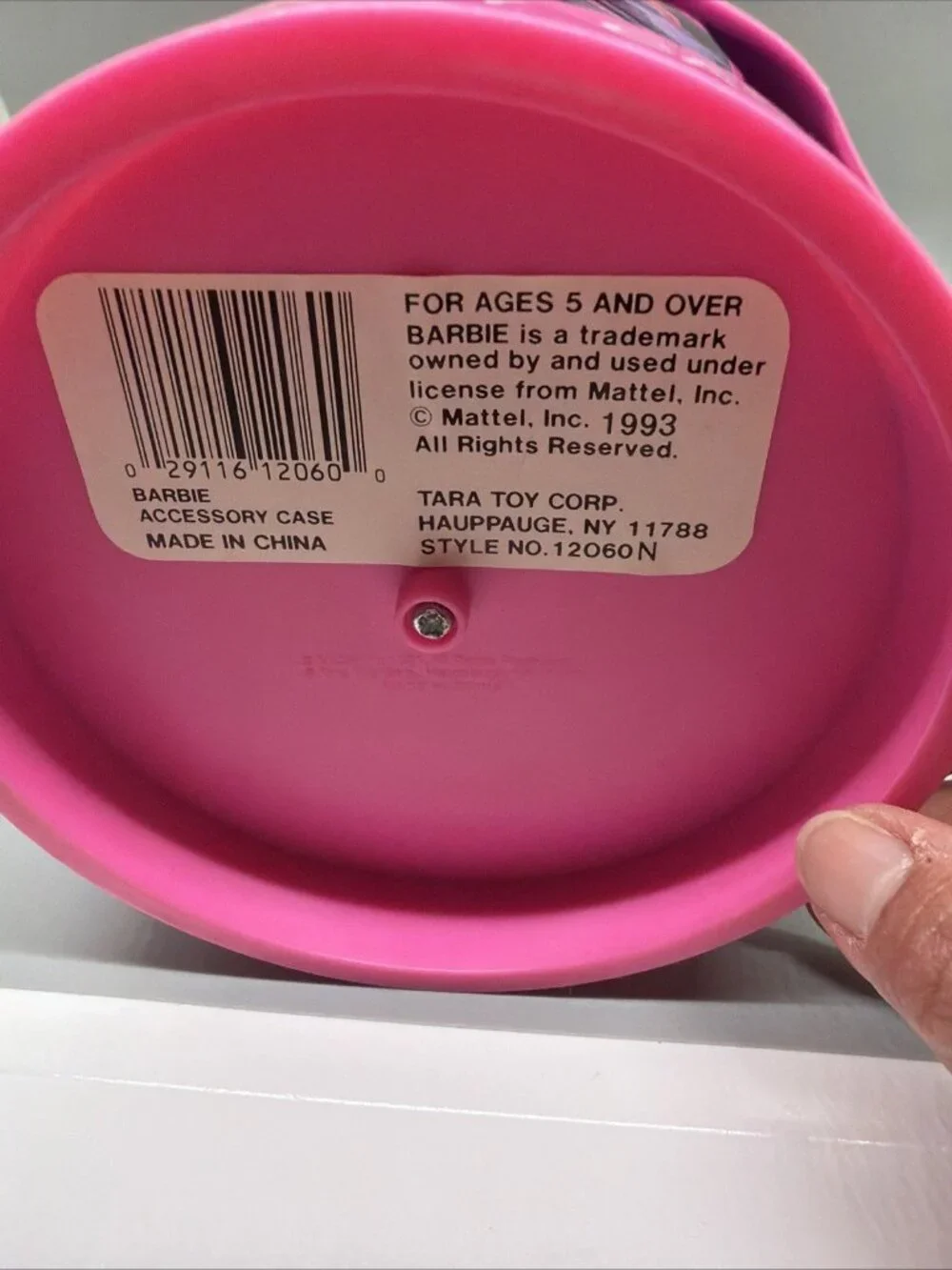 Barbie Accessory Case Vintage 1992 Cylinder Drawers Pink Purple
